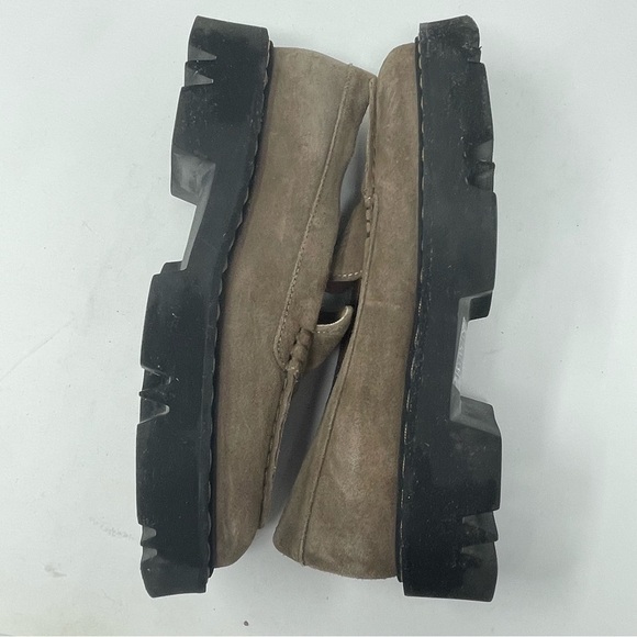 Aquatalia Hayley Tan Leather Platform Loafers Size 7.5 - Picture 4 of 10